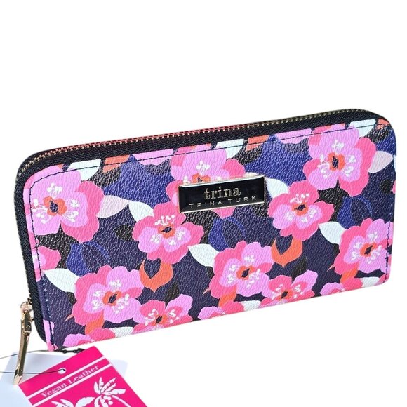 Trina Turk Large Zip Around Gift Boxed Wallet NIB - Picture 1 of 4